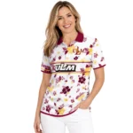 Louisiana Monroe Warhawks Polo Shirt Custom Floral Pinstripe Red White Best Selling