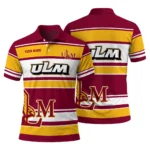 Louisiana Monroe Warhawks Polo Shirt Custom Horizontal Blocks Red Best Selling
