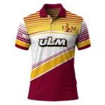 Louisiana Monroe Warhawks Polo Shirt Custom Slanted Stripes Red White Best Selling