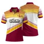 Louisiana Monroe Warhawks Polo Shirt Custom Slanted Stripes Red White Best Selling