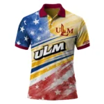 Louisiana Monroe Warhawks Polo Shirt Custom Star Stripes Red Blue Best Selling