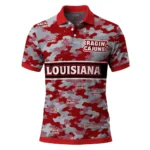 Louisiana Ragin Cajuns Polo Shirt Custom Camo Band Red Best Selling