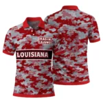 Louisiana Ragin Cajuns Polo Shirt Custom Camo Band Red Best Selling