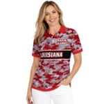 Louisiana Ragin Cajuns Polo Shirt Custom Camo Band Red Best Selling