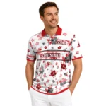 Louisiana Ragin Cajuns Polo Shirt Custom Floral Pinstripe Red White Best Selling