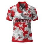 Louisiana Ragin Cajuns Polo Shirt Custom Pixel Camo Red Best Selling