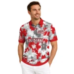 Louisiana Ragin Cajuns Polo Shirt Custom Pixel Camo Red Best Selling