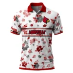 Louisville Cardinals Polo Shirt Customized Floral Pinstripe Red White Best Selling