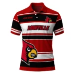 Louisville Cardinals Polo Shirt Customized Horizontal Blocks Red Best Selling
