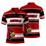 Louisville Cardinals Polo Shirt Customized Horizontal Blocks Red Best Selling