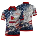 Louisville Cardinals Polo Shirt Customized Star Brushstrokes Red Blue Best Selling