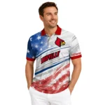 Louisville Cardinals Polo Shirt Customized Star Stripes Red Blue Best Selling