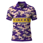 Lsu Tigers Polo Shirt Personalized Camo Band Purple Best Selling