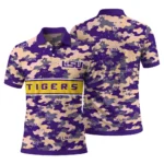 Lsu Tigers Polo Shirt Personalized Camo Band Purple Best Selling