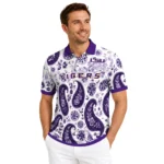 Lsu Tigers Polo Shirt Personalized Paisley Florals Purple White Best Selling