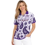 Lsu Tigers Polo Shirt Personalized Paisley Florals Purple White Best Selling