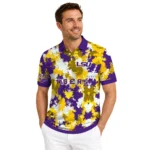 Lsu Tigers Polo Shirt Personalized Pixel Camo Purple Best Selling