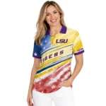 Lsu Tigers Polo Shirt Personalized Star Stripes Red Blue Best Selling