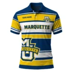 Marquette Golden Eagles Polo Shirt Personalized Horizontal Blocks Blue Best Selling