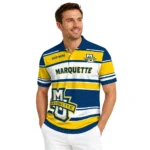 Marquette Golden Eagles Polo Shirt Personalized Horizontal Blocks Blue Best Selling