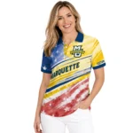 Marquette Golden Eagles Polo Shirt Personalized Star Stripes Red Blue Best Selling