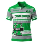 Marshall Thundering Herd Polo Shirt Custom Horizontal Blocks Green Best Selling