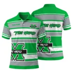 Marshall Thundering Herd Polo Shirt Custom Horizontal Blocks Green Best Selling