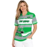 Marshall Thundering Herd Polo Shirt Custom Horizontal Blocks Green Best Selling