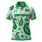 Marshall Thundering Herd Polo Shirt Custom Paisley Florals Green White Best Selling