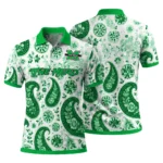 Marshall Thundering Herd Polo Shirt Custom Paisley Florals Green White Best Selling