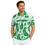 Marshall Thundering Herd Polo Shirt Custom Paisley Florals Green White Best Selling