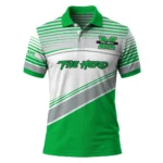 Marshall Thundering Herd Polo Shirt Custom Slanted Stripes Green White Best Selling
