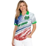 Marshall Thundering Herd Polo Shirt Custom Star Stripes Red Blue Best Selling