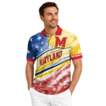Maryland Terrapins Polo Shirt Customized Star Stripes Red Blue Best Selling