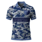 Memphis Grizzlies Polo Shirt - Customized Camo Band Blue