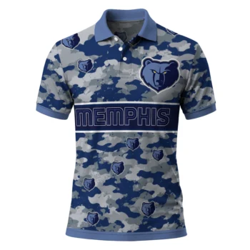 Memphis Grizzlies Polo Shirt - Customized Camo Band Blue