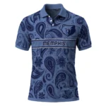 Memphis Grizzlies Polo Shirt - Customized Paisley Band Blue