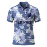 Memphis Grizzlies Polo Shirt - Customized Pixel Camo Blue