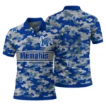 Memphis Tigers Polo Shirt Custom Camo Band Blue Best Selling