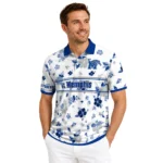 Memphis Tigers Polo Shirt Custom Floral Pinstripe Blue White Best Selling