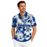 Memphis Tigers Polo Shirt Custom Pixel Camo Blue Best Selling