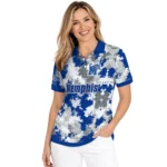 Memphis Tigers Polo Shirt Custom Pixel Camo Blue Best Selling