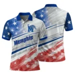 Memphis Tigers Polo Shirt Custom Star Stripes Red Blue Best Selling