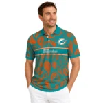 Miami Dolphins Polo Shirt Custom Paisley Band Aqua Best Selling