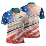 Miami Dolphins Polo Shirt Customized Star Stripes Red Blue Best Selling