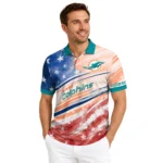 Miami Dolphins Polo Shirt Customized Star Stripes Red Blue Best Selling