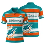 Miami Dolphins Polo Shirt Personalized Horizontal Blocks Aqua Best Selling