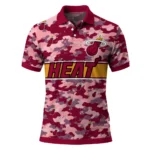 Miami Heat Polo Shirt - Personalized Camo Band Red