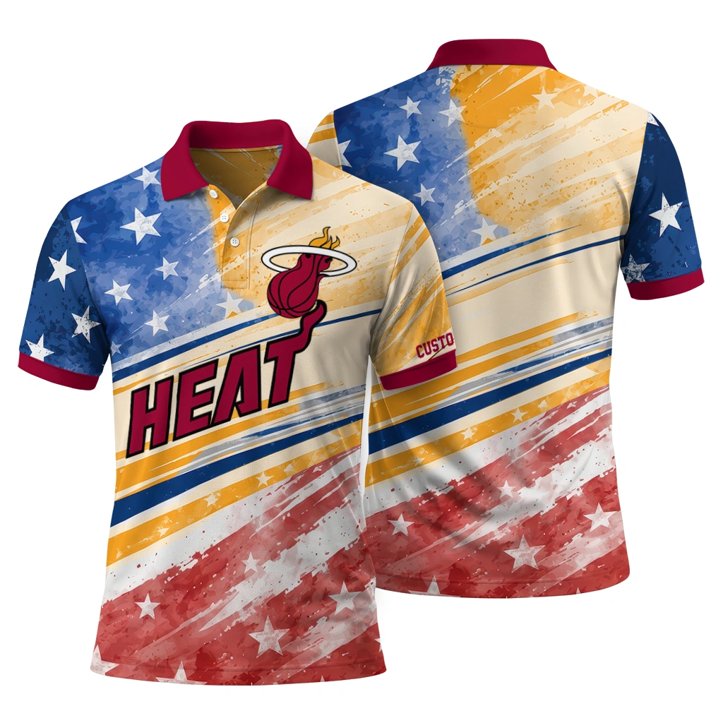 miami-heat-polo-shirt-personalized-star-stripes-red-blue-fashion-forward.webp