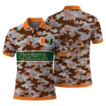 Miami Hurricanes Polo Shirt Customized Camo Band Orange Best Selling